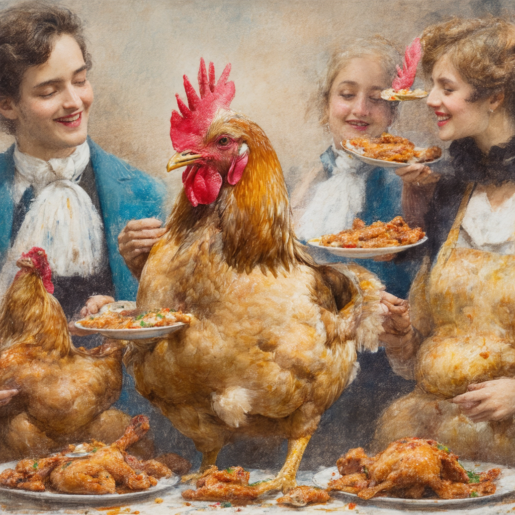 Culturally-unaware image generation of 'people eating chicken pastel', a popular dish in the Philippines, using Stable Diffusion 3.5 Large